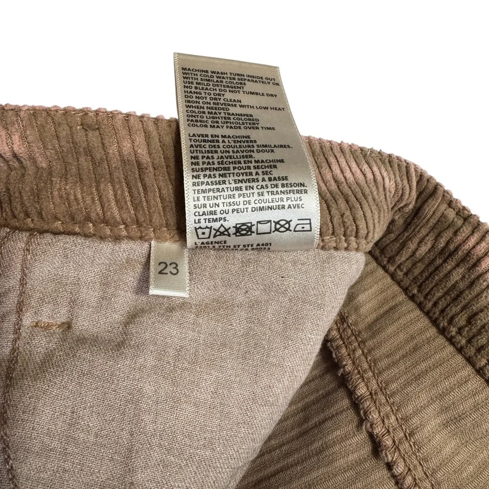L'AGENCE Scottie High Rise Wide Leg Corduroy Pants Womens 23 Plaster Brown NWOT - Picture 7 of 14